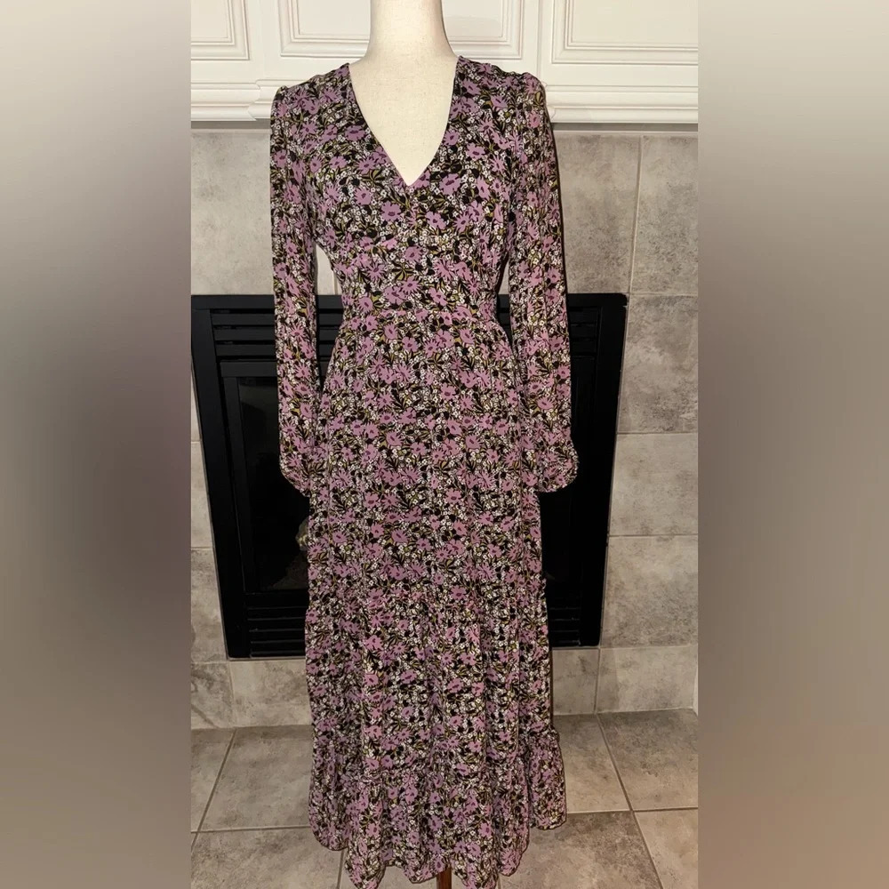 Lost + Wander Lovestoned Maxi Dress Women's Floral Tiered Lined Dress Size Small